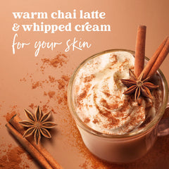 Dove, ingredientes chai especias visibles en la etiqueta