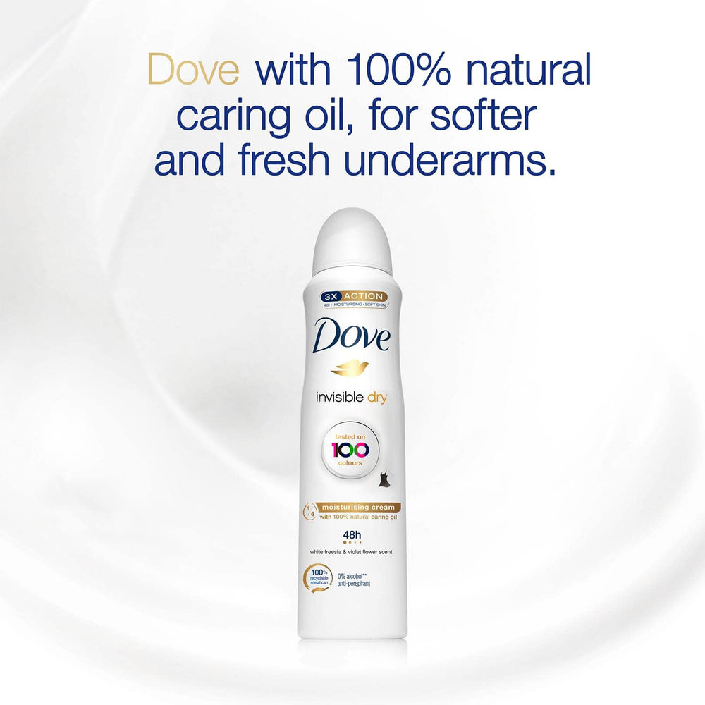Etiqueta Dove Invisible Dry 24h con información clara