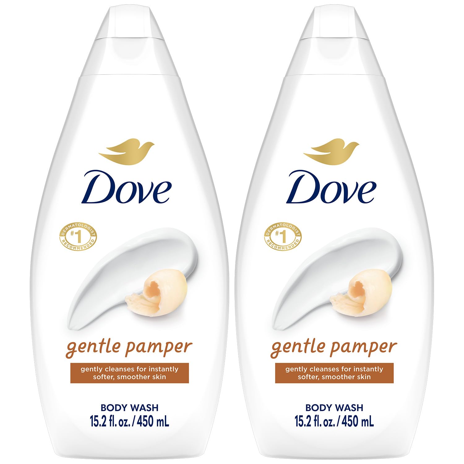 Dove gel de ducha suave, paquete de dos para piel suave