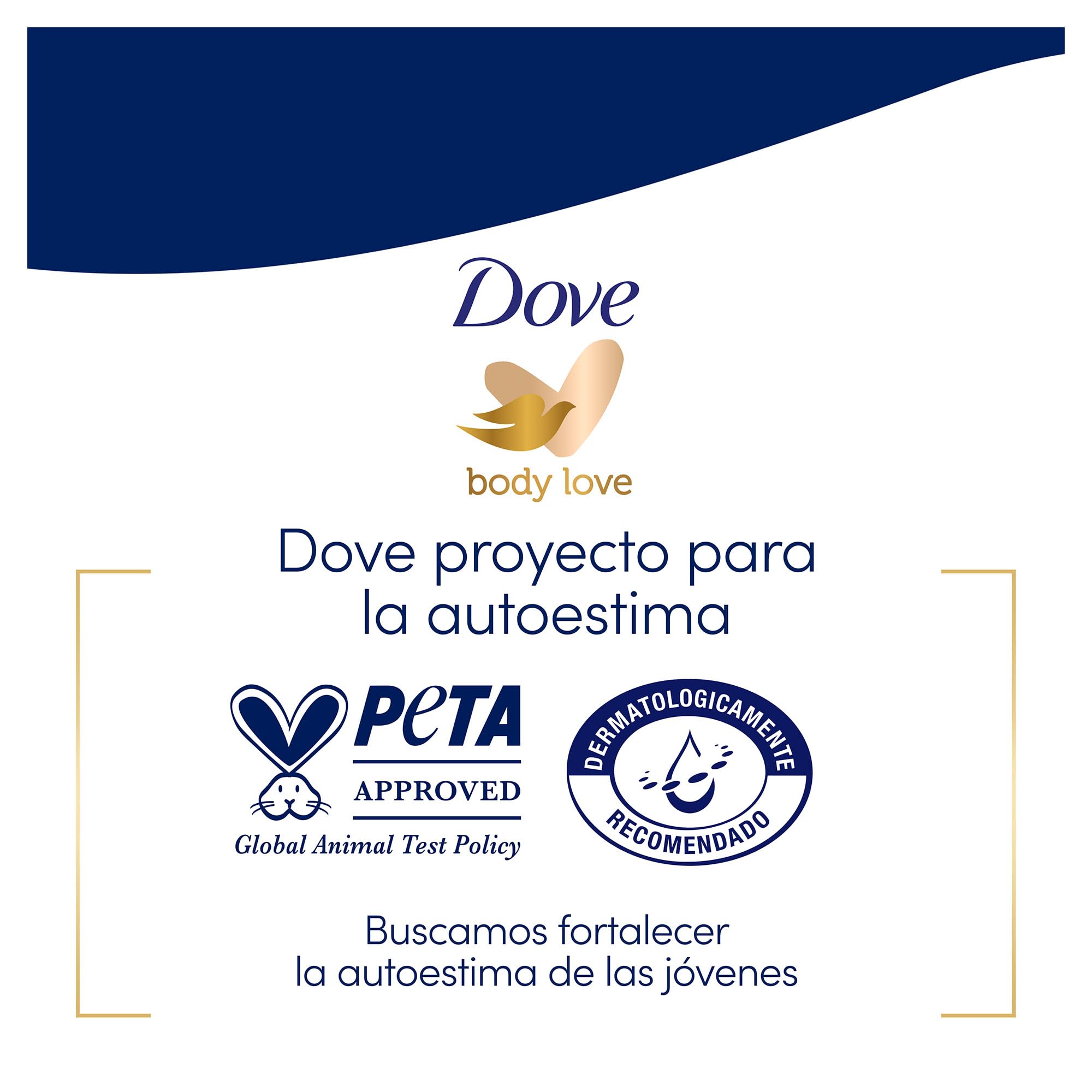 Espuma cremosa de Dove con manteca de karité durante la ducha.