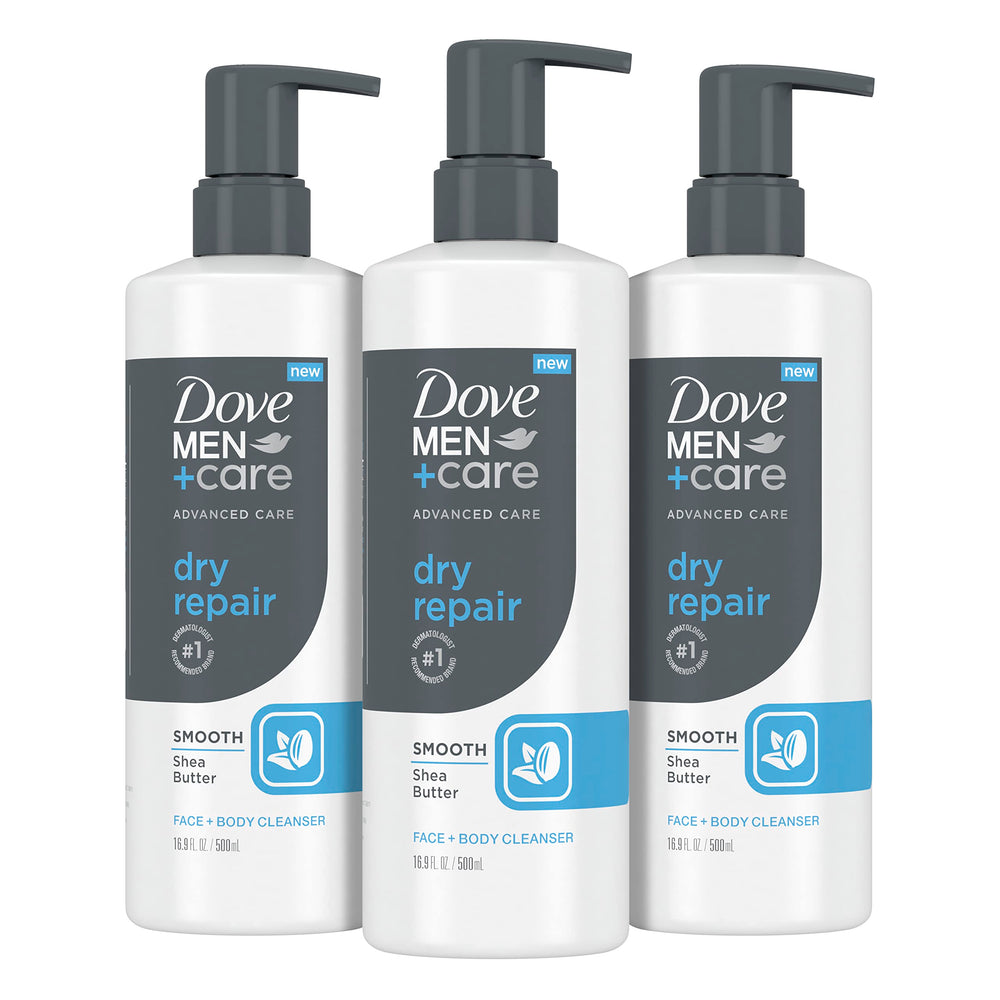 DOVE MEN + CARE, lavado para rostro y cuerpo en botella, cuidado profundo de piel.