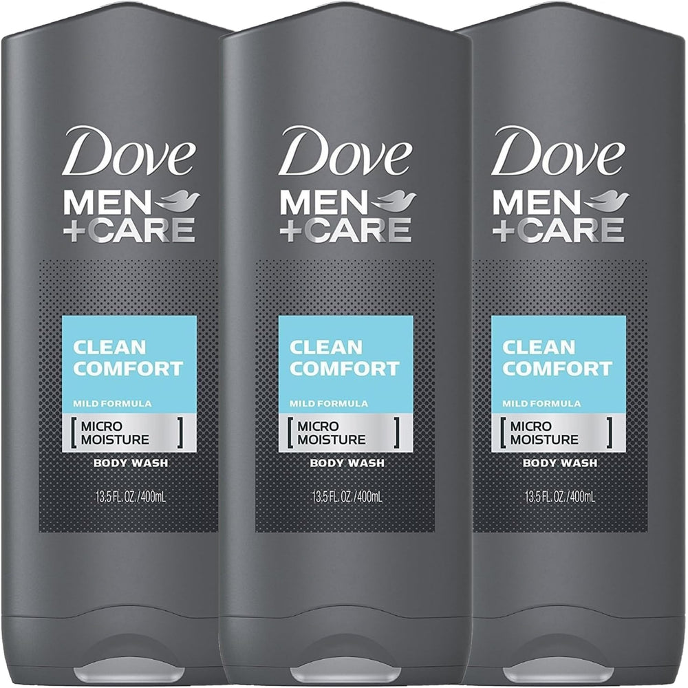 Dove Men+Care Clean Comfort, botella de gel para piel hidratada y fresca tras la ducha.