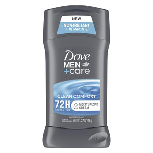 Dove Men+Care desodorante barra Confort Limpio, sensación fresca tras la aplicación.