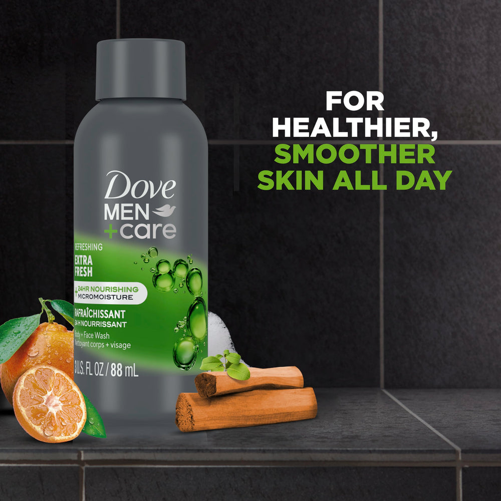 Dove Men+Care Envase reciclado al 100%, opción sostenible para cuidado diario.