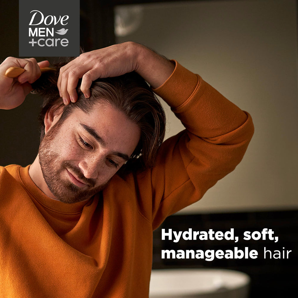 Cabello limpio y con brillo tras usar Dove Men+Care Fortifying 2 en 1.
