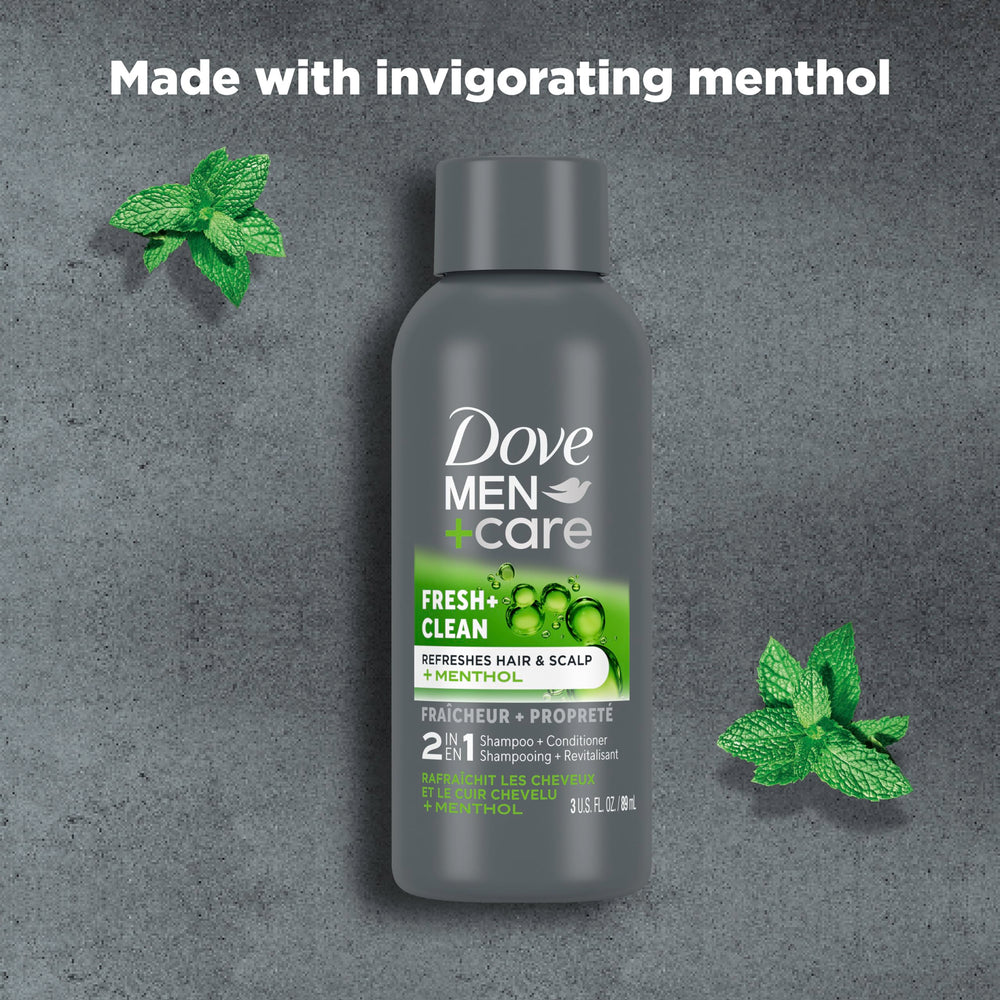 Uso diario con Dove Men+Care Fortifying 2 en 1, práctico para la ducha.