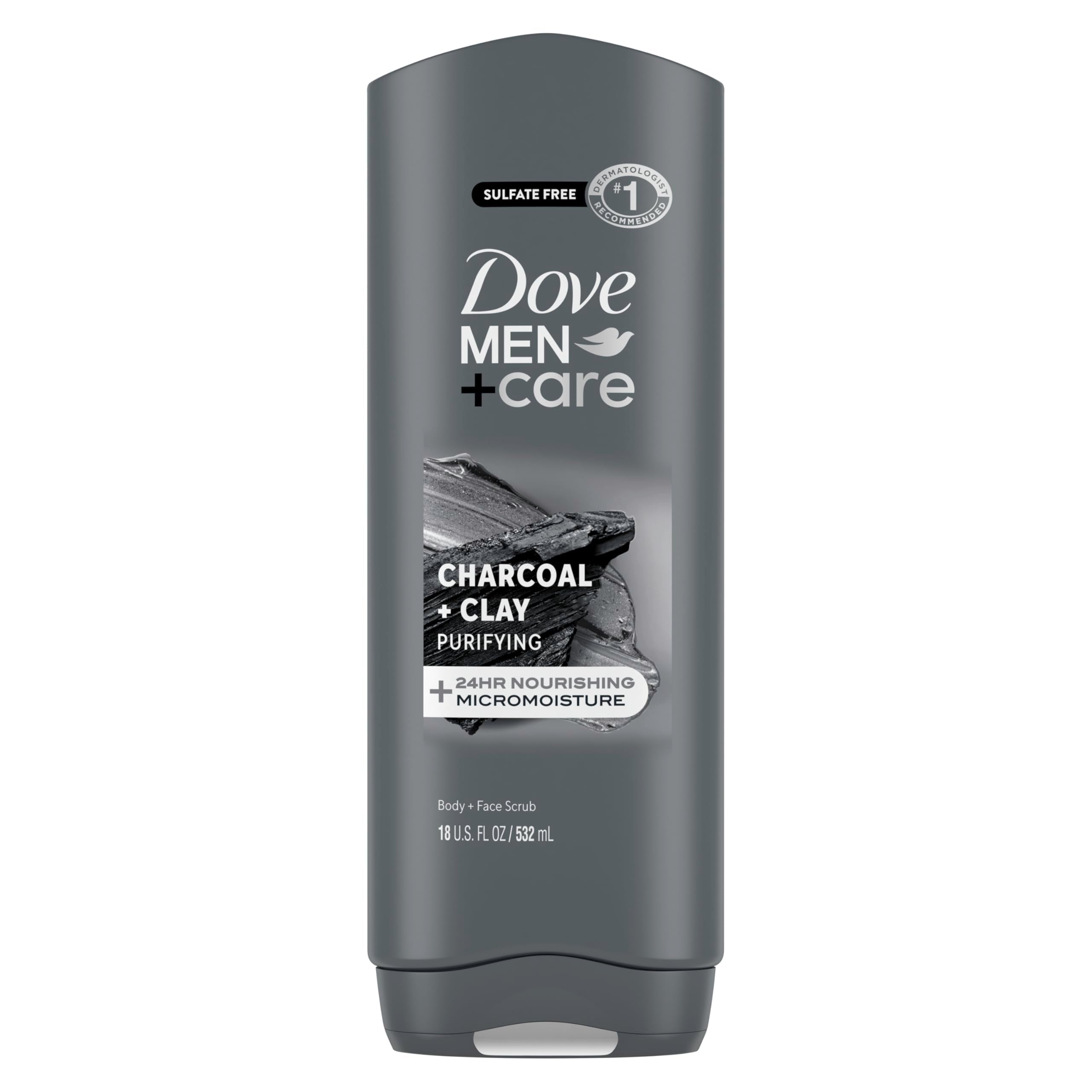 DOVE MEN+CARE Gel de ducha Carbón-Arcilla en botella, limpieza profunda para la piel