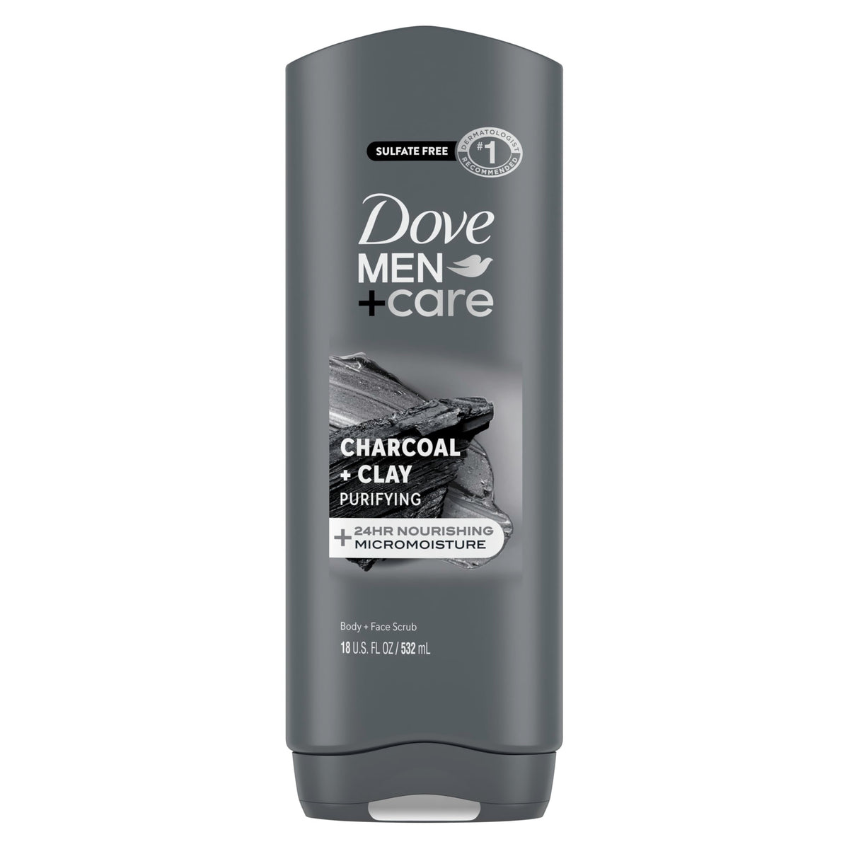 DOVE MEN+CARE Gel de ducha Carbón-Arcilla en botella, limpieza profunda para la piel