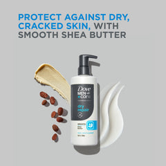 DOVE MEN + CARE, hidratación triple acción para piel seca tras la ducha.