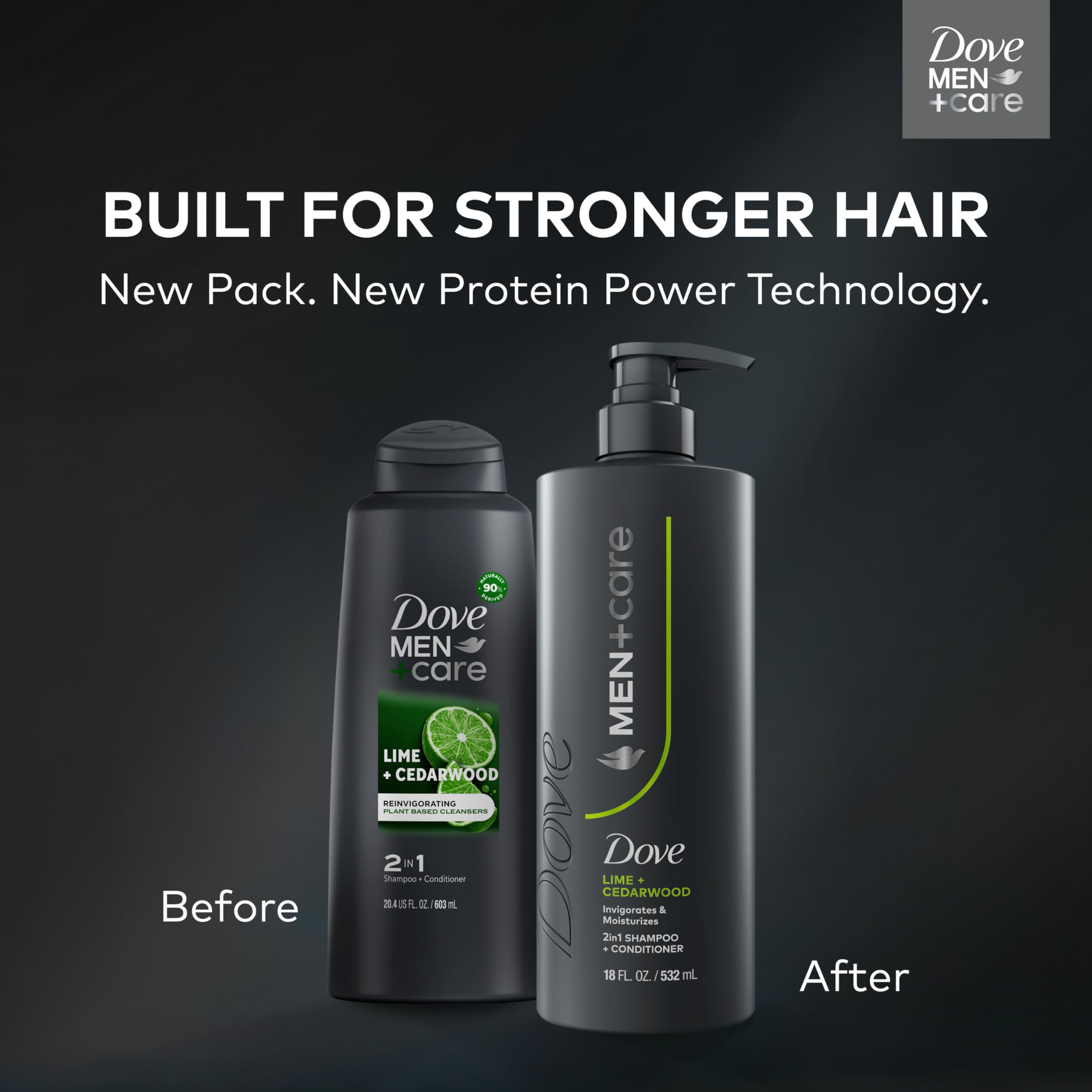 Dove Men+Care limf3n y cedro, proteccif3n de proteínas para cabello me1s resistente