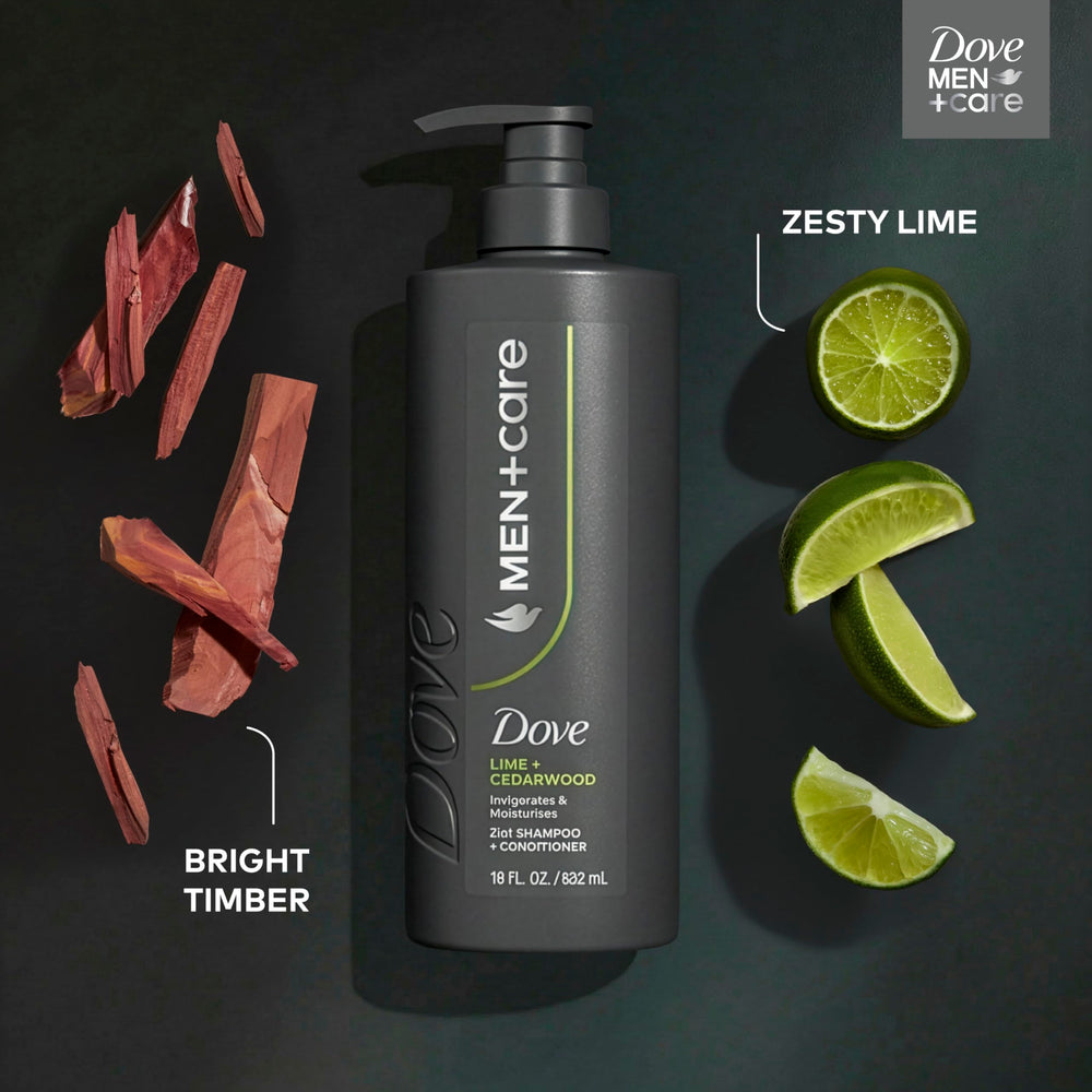 Dove Men+Care limf3n y cedro, textura cremosa lista para cabello