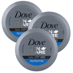 Dove Men+Care Ultra Hydra crema para rostro, hidratación duradera.