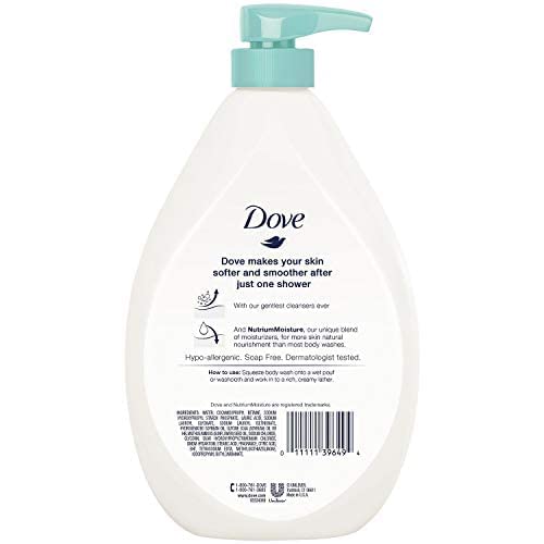 Primer plano de NutriumMoisture de Dove, hidratación profunda para piel sensible.