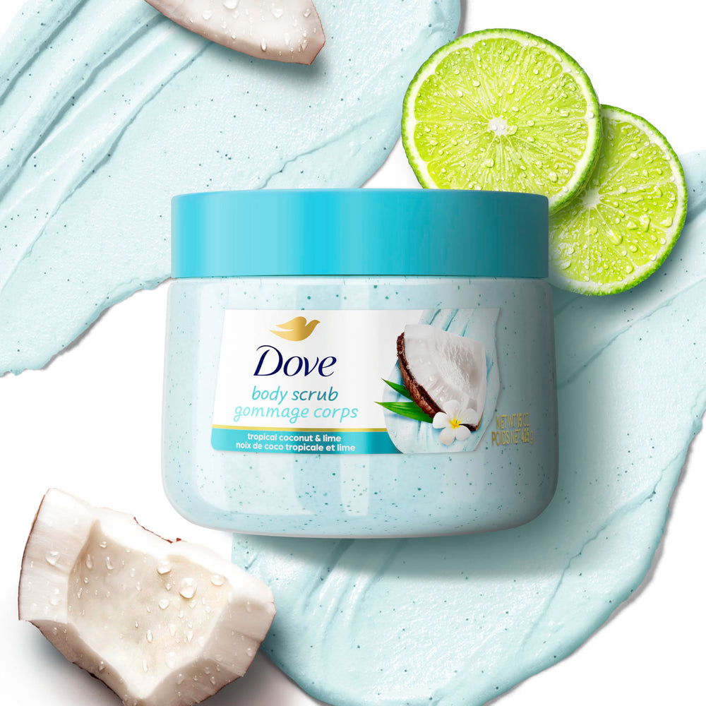 Dove piel satinada tras exfoliar, sensación suave tras ducha.