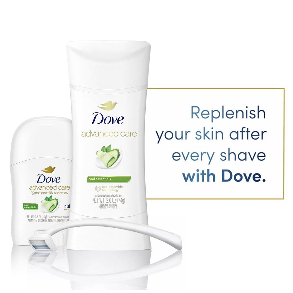 Dove Pro-Ceramide hidrata y suaviza la piel.