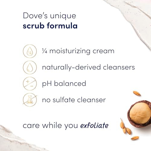 Dove Ritual de cuidado corporal, sensación relajante tras exfoliar.