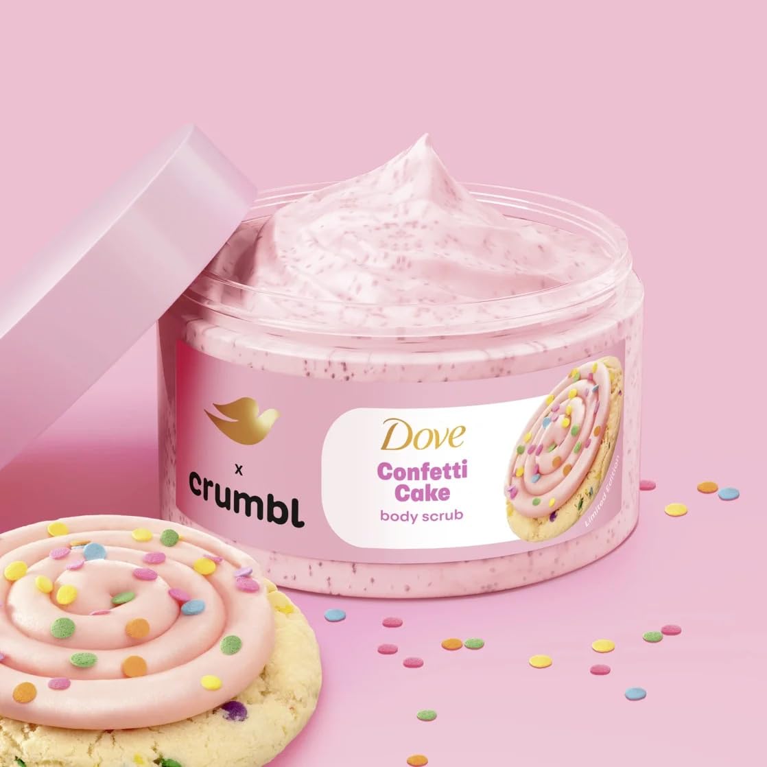 Dove Set Regalo Confetti Cake Crumbl, cuidado diario con aroma festivo.