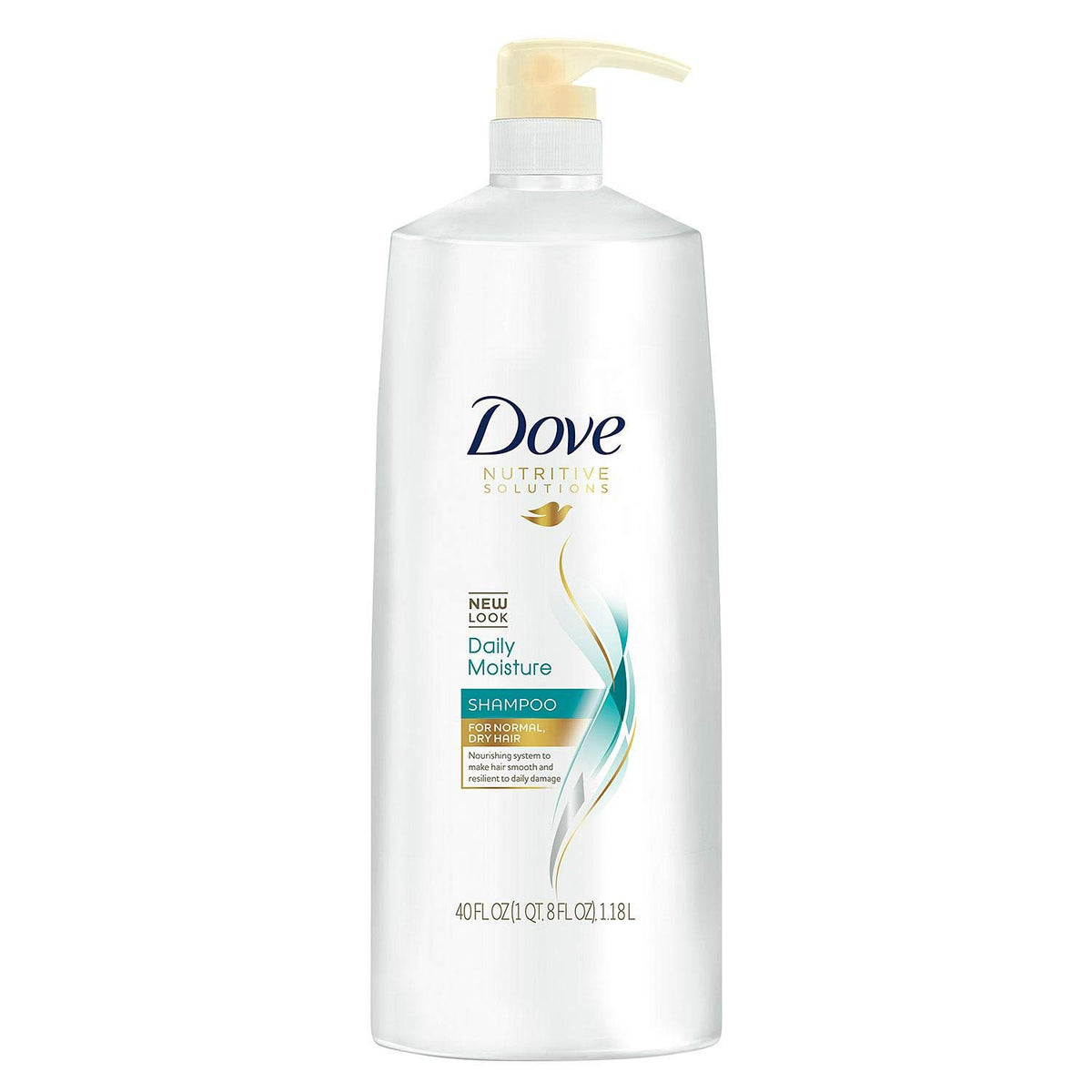 Dove champú con dispensador para cabello dañado, hidratación diaria.