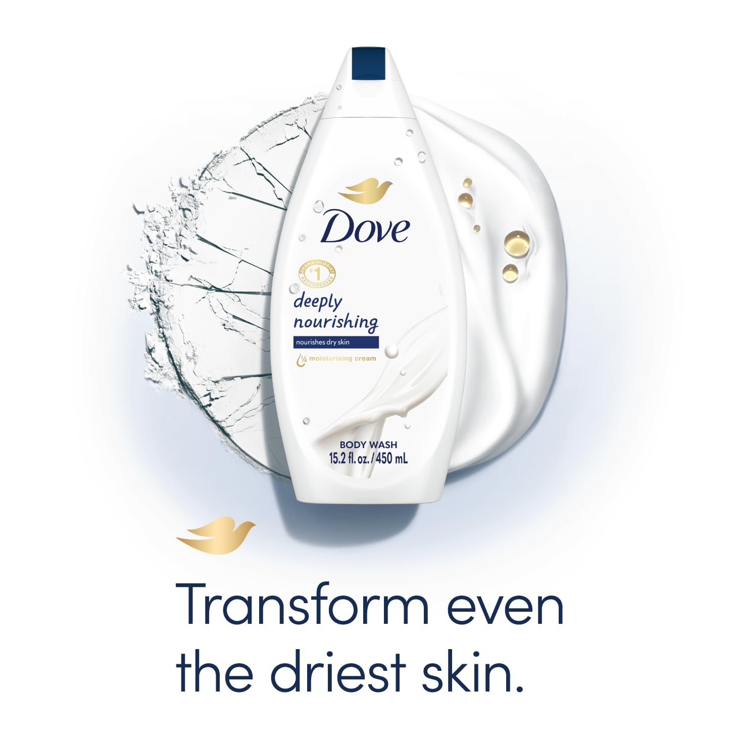 Dove textura cremosa ofrece una ducha lujosa y suave.