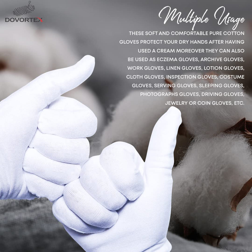 Guantes algodón DOVORTEX, talla grande para hombres y mujeres.