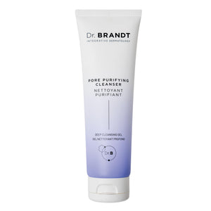 Dr. Brandt Skincare Poros No More gel limpiador; botella. ayuda a limpiar poros.