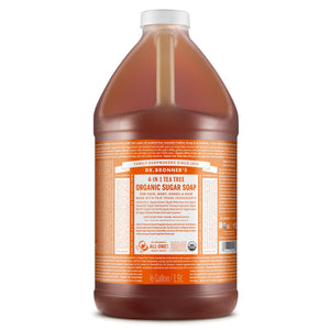 Dr. Bronner's Jabón de azúcar orgánico con árbol de té, botella de 64 oz.