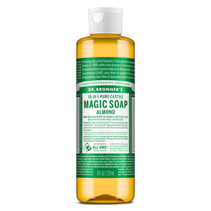 Dr. Bronner's Jabón Castilla Almendra, espuma cremosa para piel suave y fresca