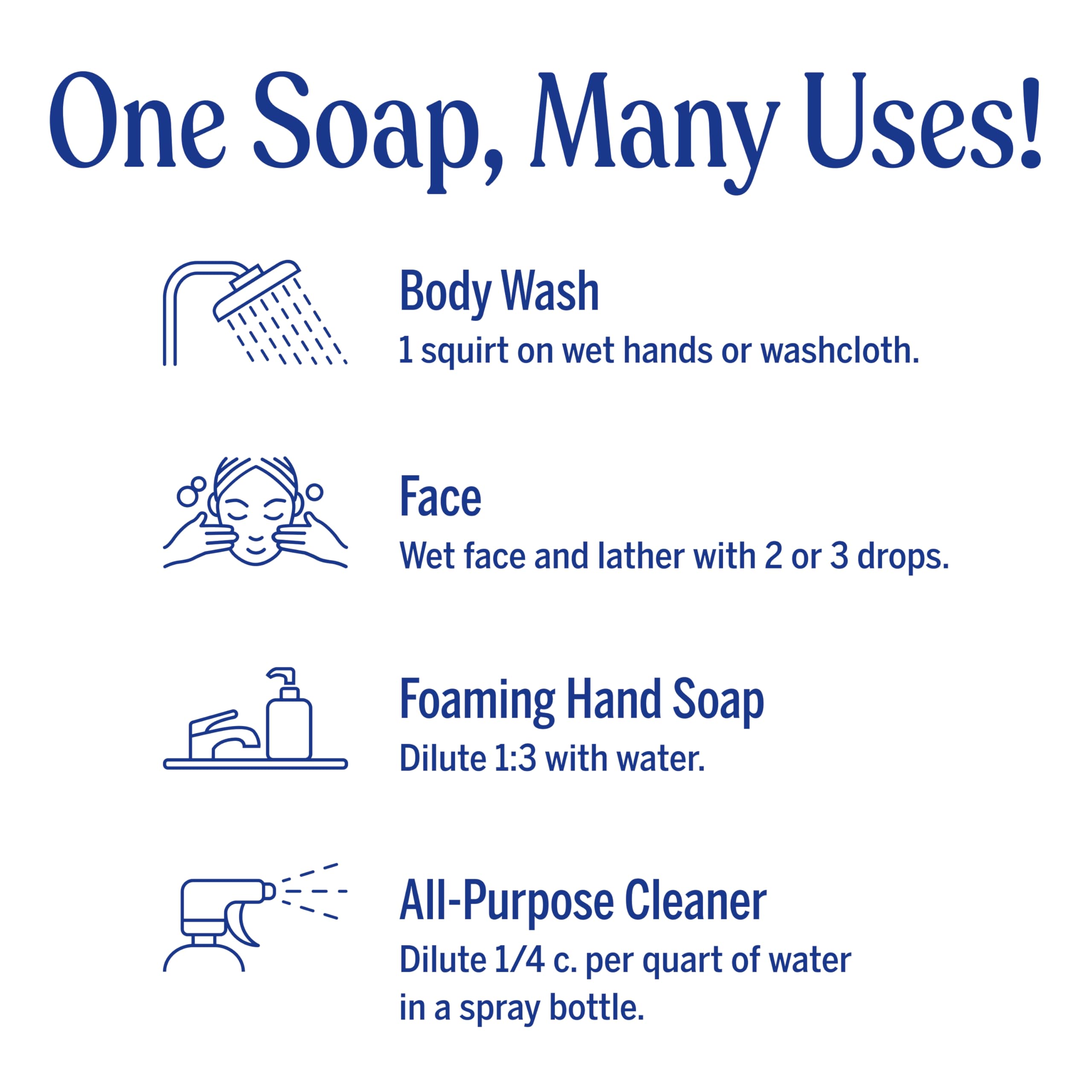 Dr. Bronner's Jabón Castile Lavanda para limpieza del hogar diario.