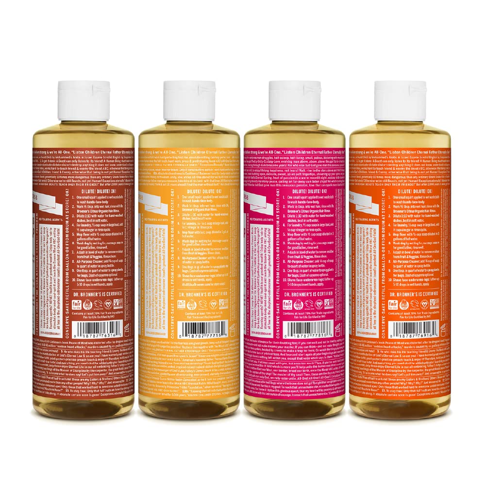 Dr. Bronner's árbol del té en botella, limpieza suave del hogar