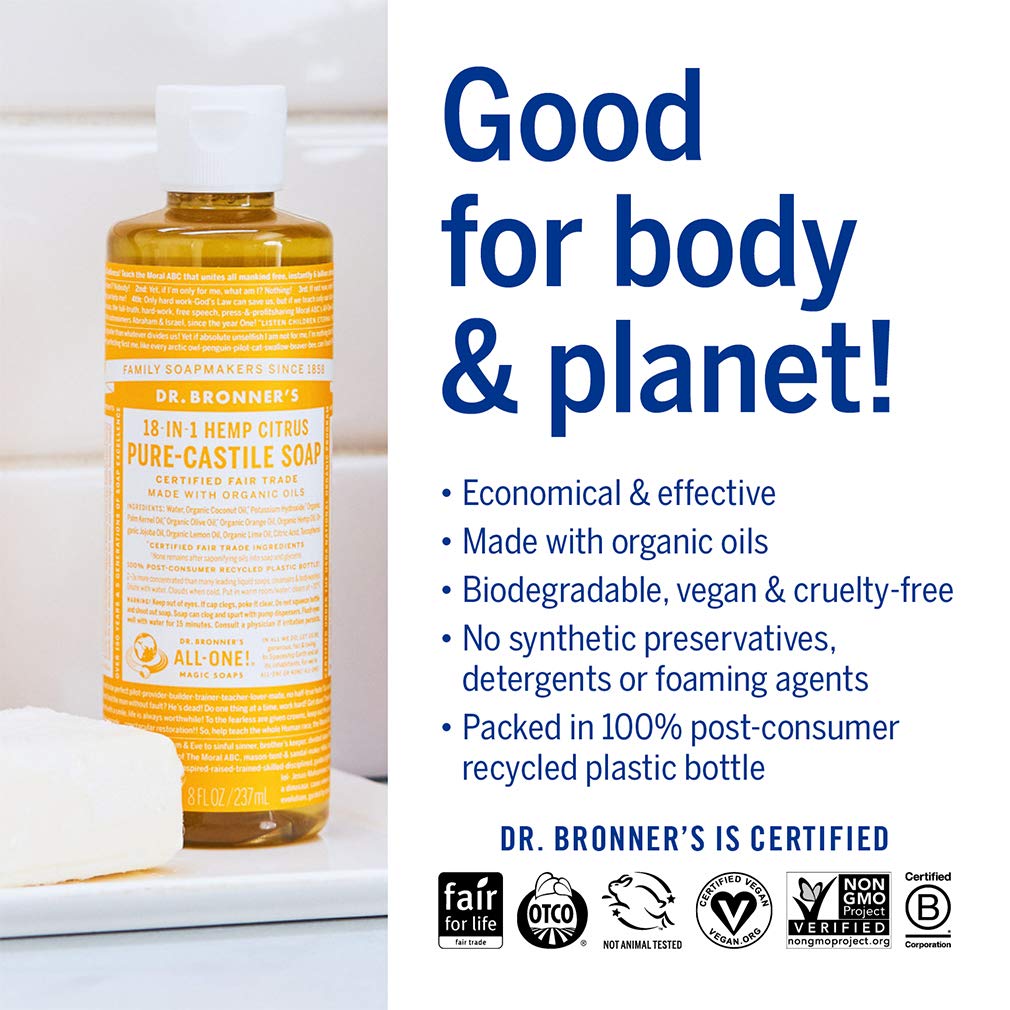 Dr. Bronner's eucalipto en botella, sensación fresca para cuerpo