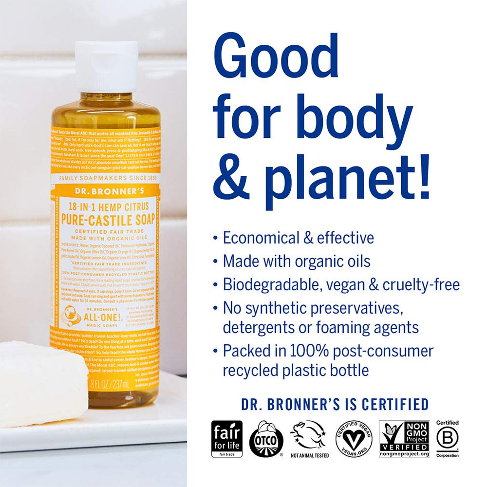 Dr. Bronner's eucalipto en botella, sensación fresca para cuerpo