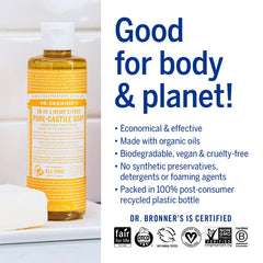 Dr. Bronner's eucalipto en botella, sensación fresca para cuerpo