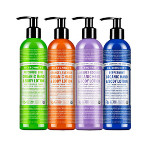 Dr. Bronner's loción orgánica de menta, efecto refrescante para piel suave