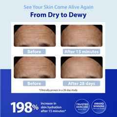 Dr. Denese HydroShield Serum, aplicación en dedo, textura sedosa para piel uniforme.
