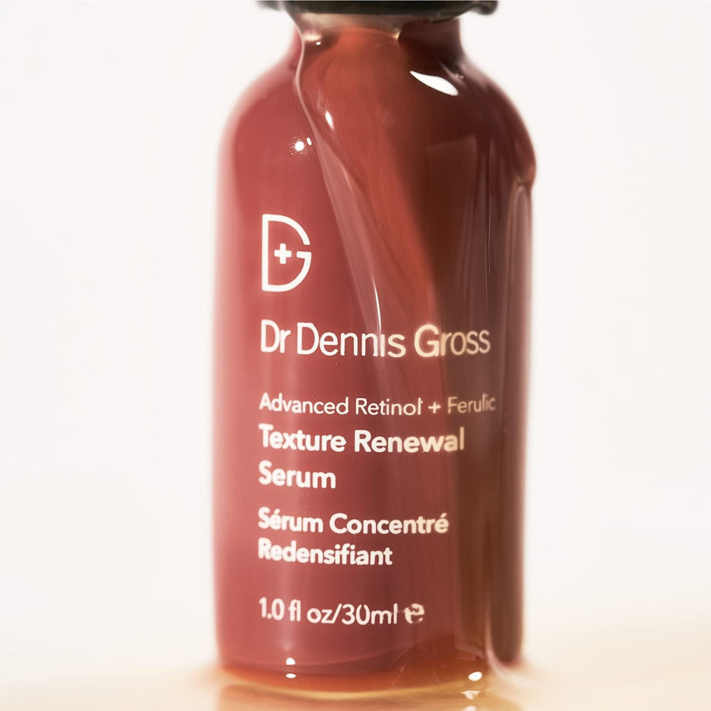 Dr Dennis Gross Advanced Retinol + Ferulic Serum, iluminacion-suave resalta brillo natural.