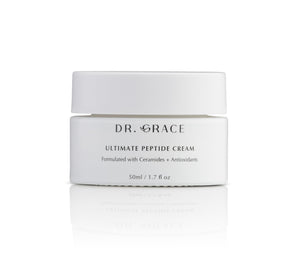 Dr. Grace Crema de Péptidos Ultimate, bote cerrado, hidratación suave y firmeza.
