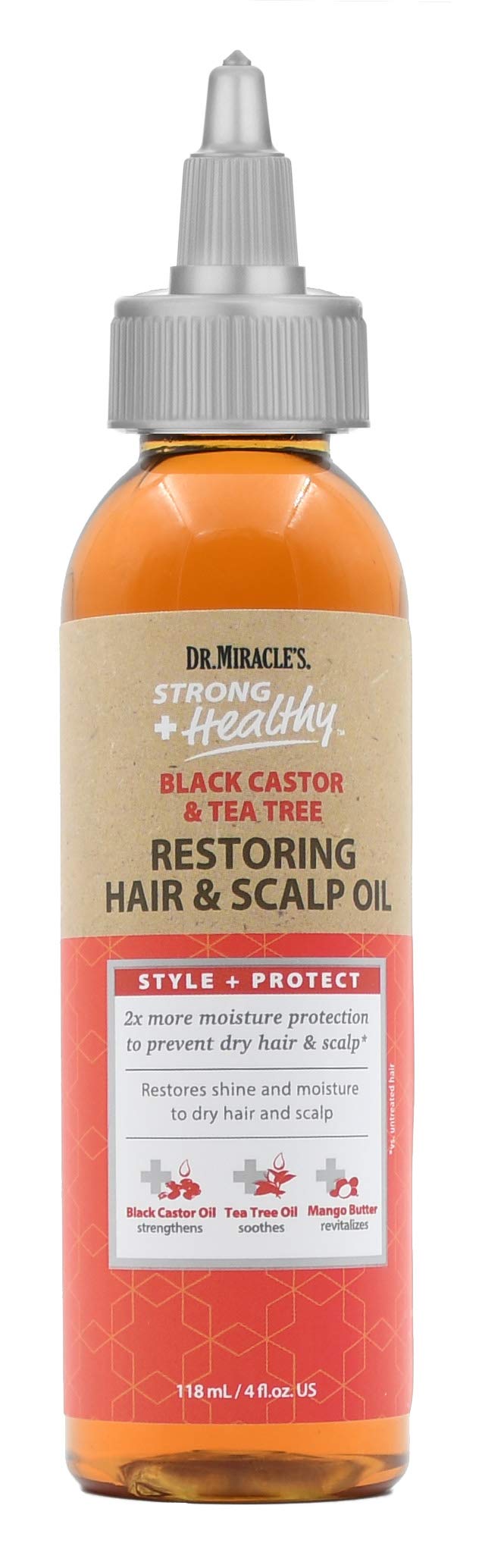 Dr. Miracle's Aceite Restaurador: botella vertiendo, hidratación profunda para el cabello.