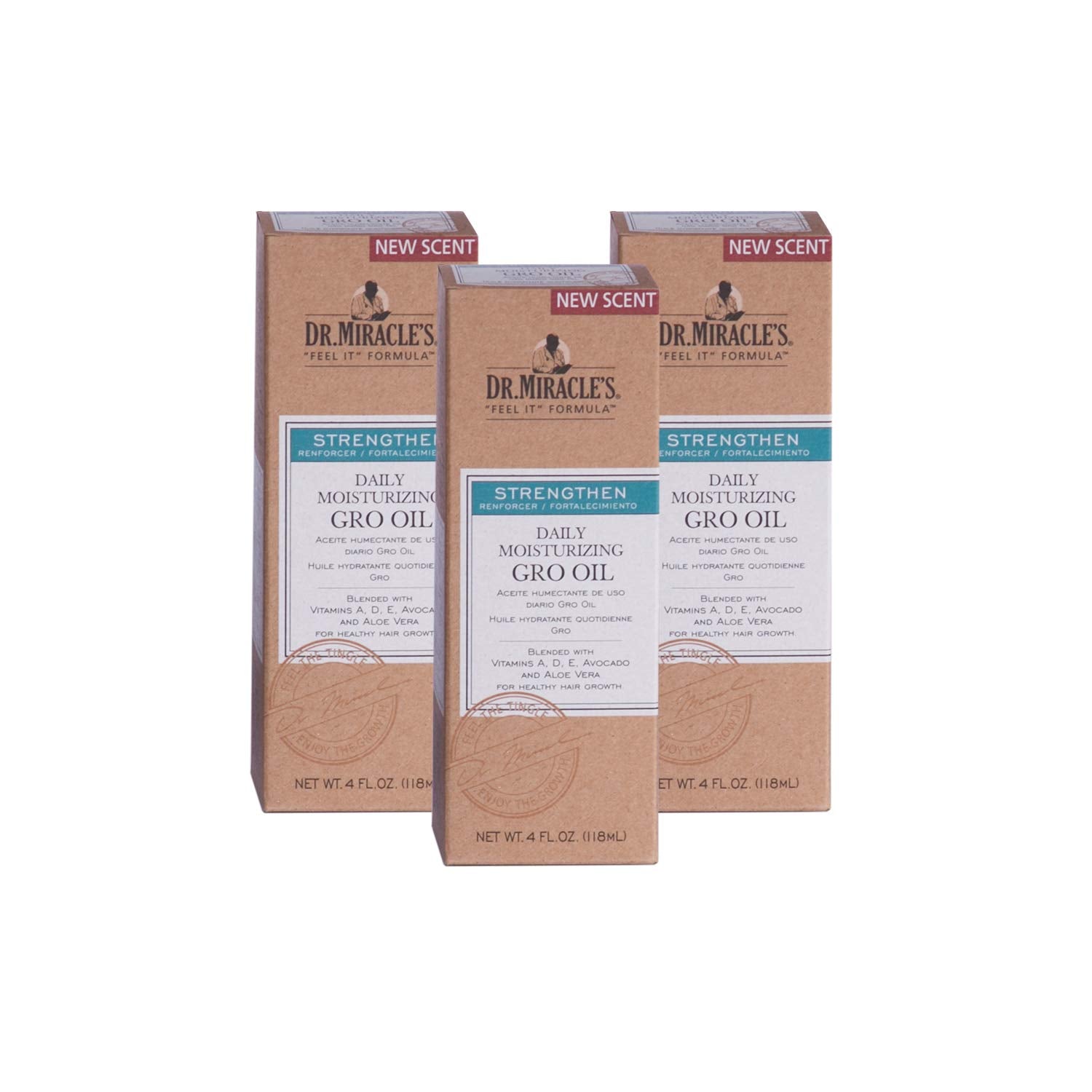 Dr. Miracle's Gro Oil en botella de 4oz para nutrición del cuero cabelludo.