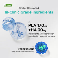 Dr.nineteen CollaBooster Poreshot: ingredientes PLA y HA para elasticidad e hidratación