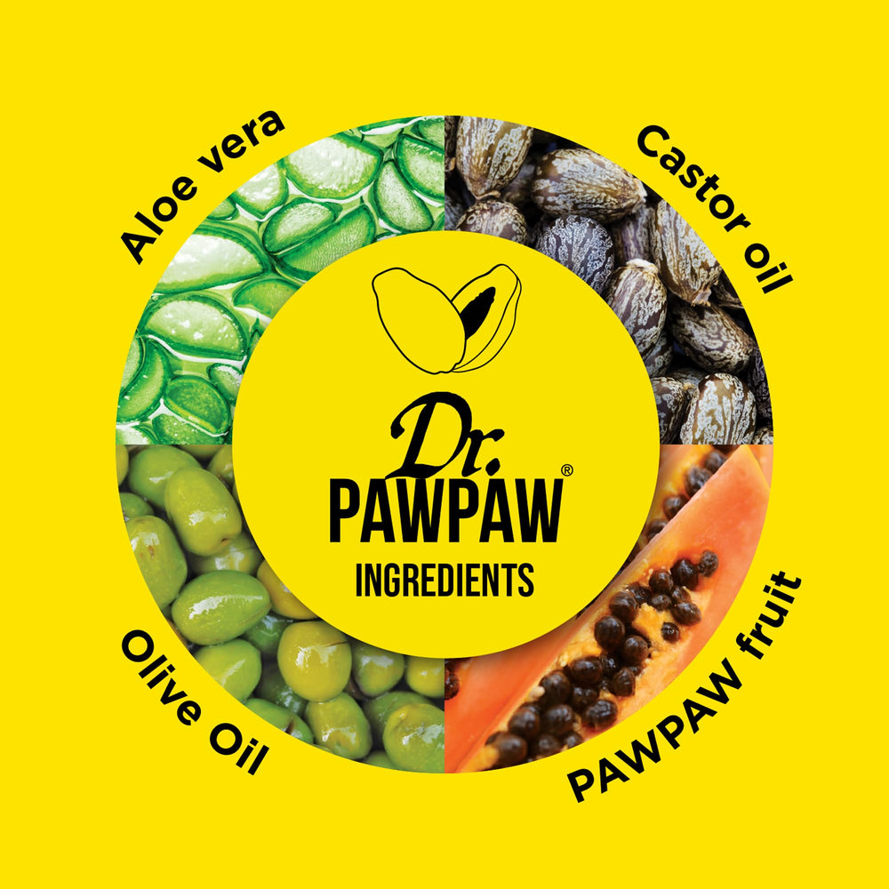 Dr. PAWPAW ORIGINAL BALM uso diurno y nocturno para labios hidratados.