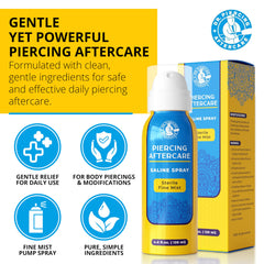 DR. PIERCING AFTERCARE: aplicación de niebla fina para cobertura precisa de perforaciones.