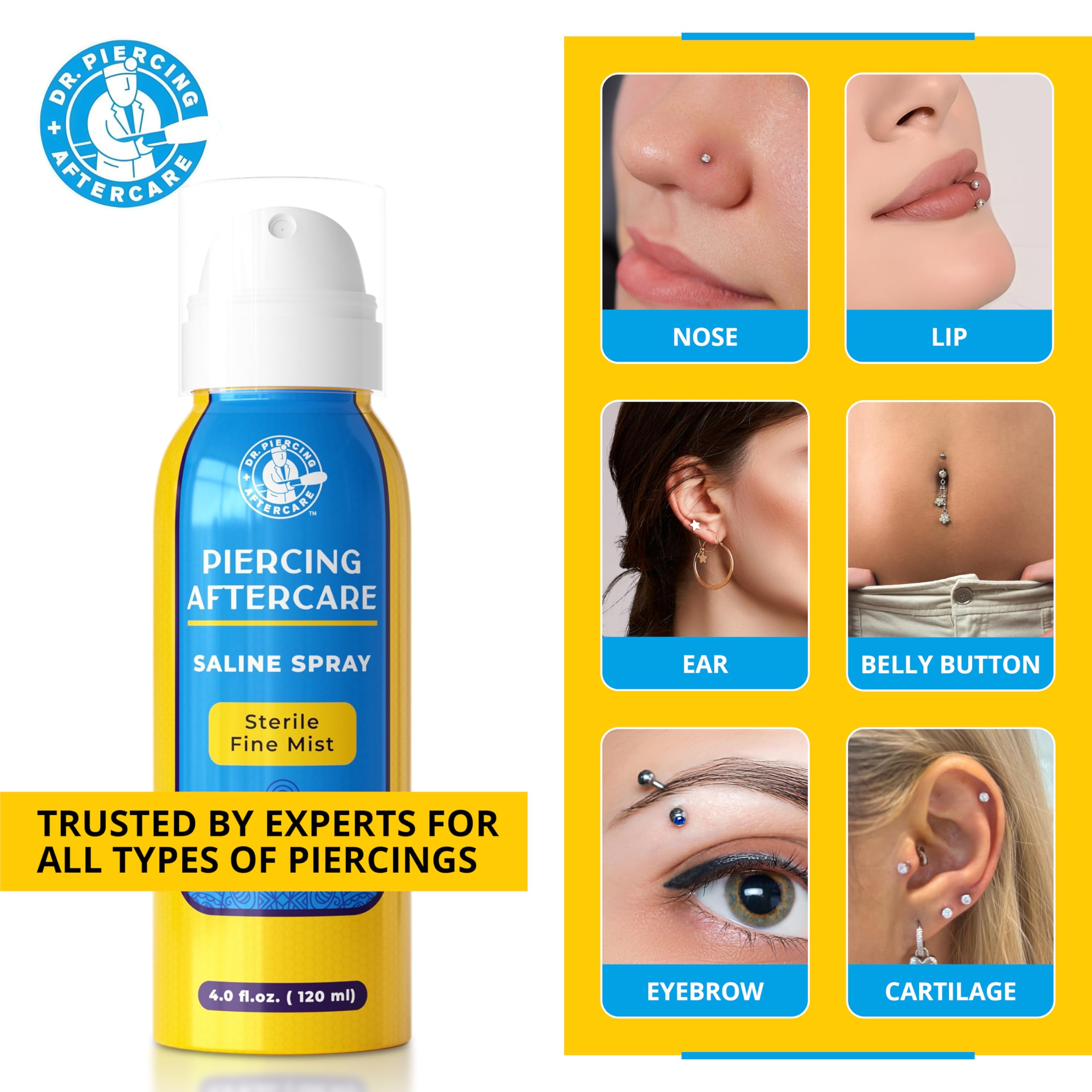 DR. PIERCING AFTERCARE: empaque de dos unidades para ahorro y conveniencia.