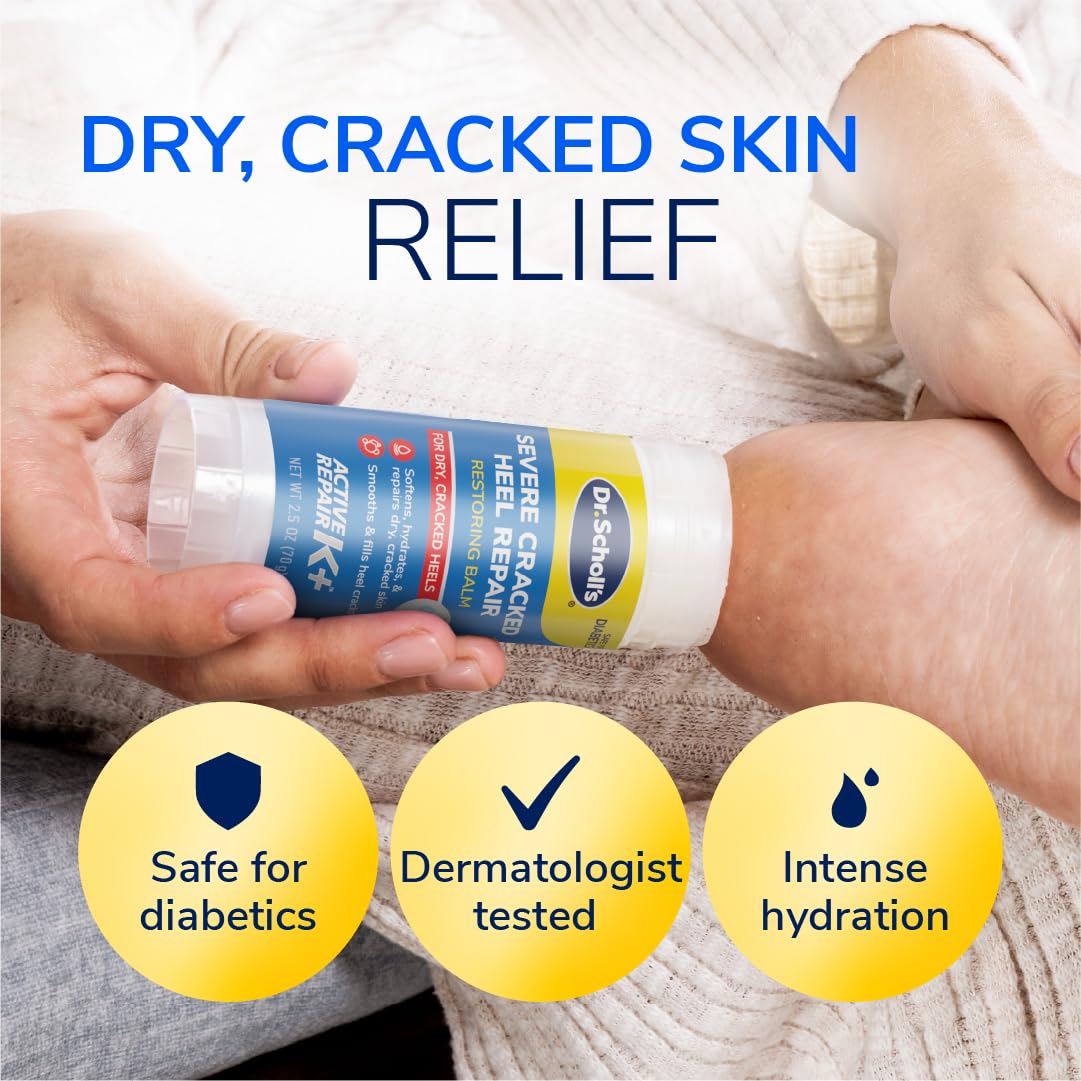 Balsamo reparador de Dr. Scholl's para piel seca y dañada.