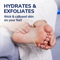 Dr. Scholl's Lotion Pies Ultra Exfoliante, fórmula 10% AHA para cuidado suave.