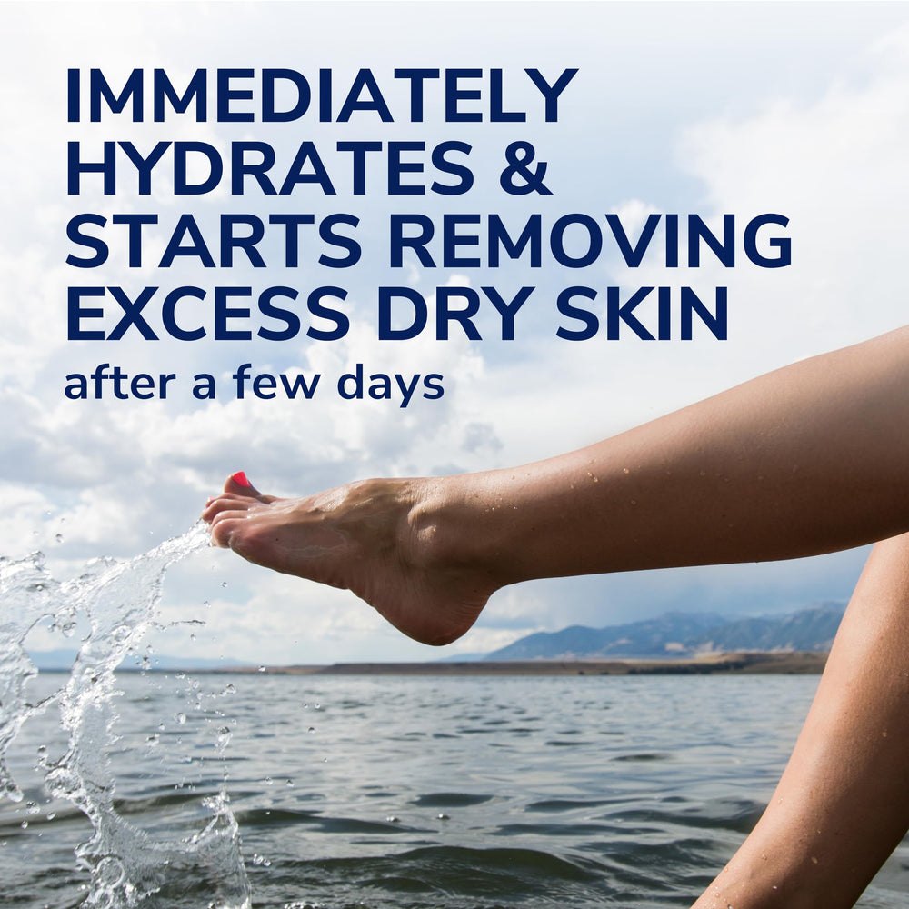 Dr. Scholl's Lotion Pies Ultra Exfoliante, sales de Epsom que suavizan la piel.