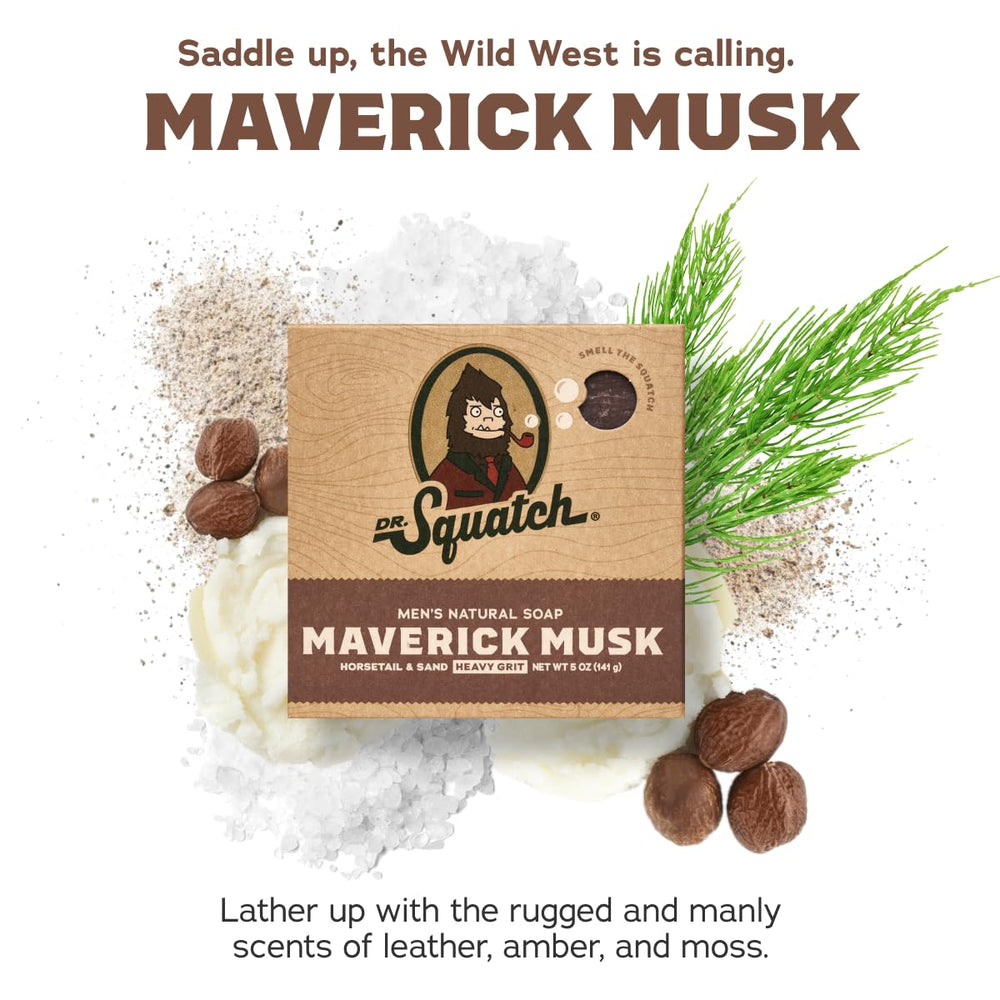 Empaque de regalo Dr. Squatch Maverick Musk, ideal para regalo.