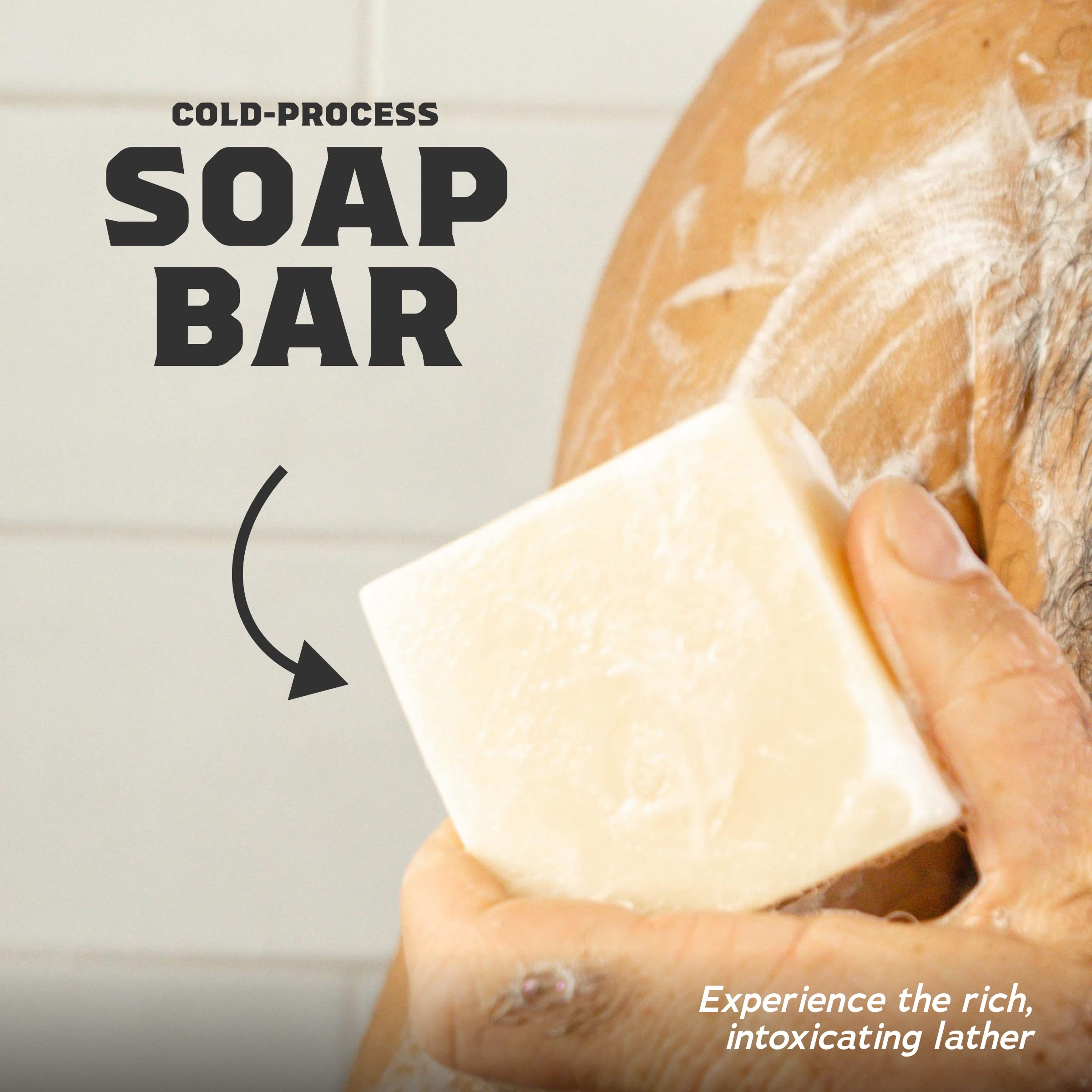 Dr. Squatch kaolin clay and nourishing ingredients support a smooth lather.
