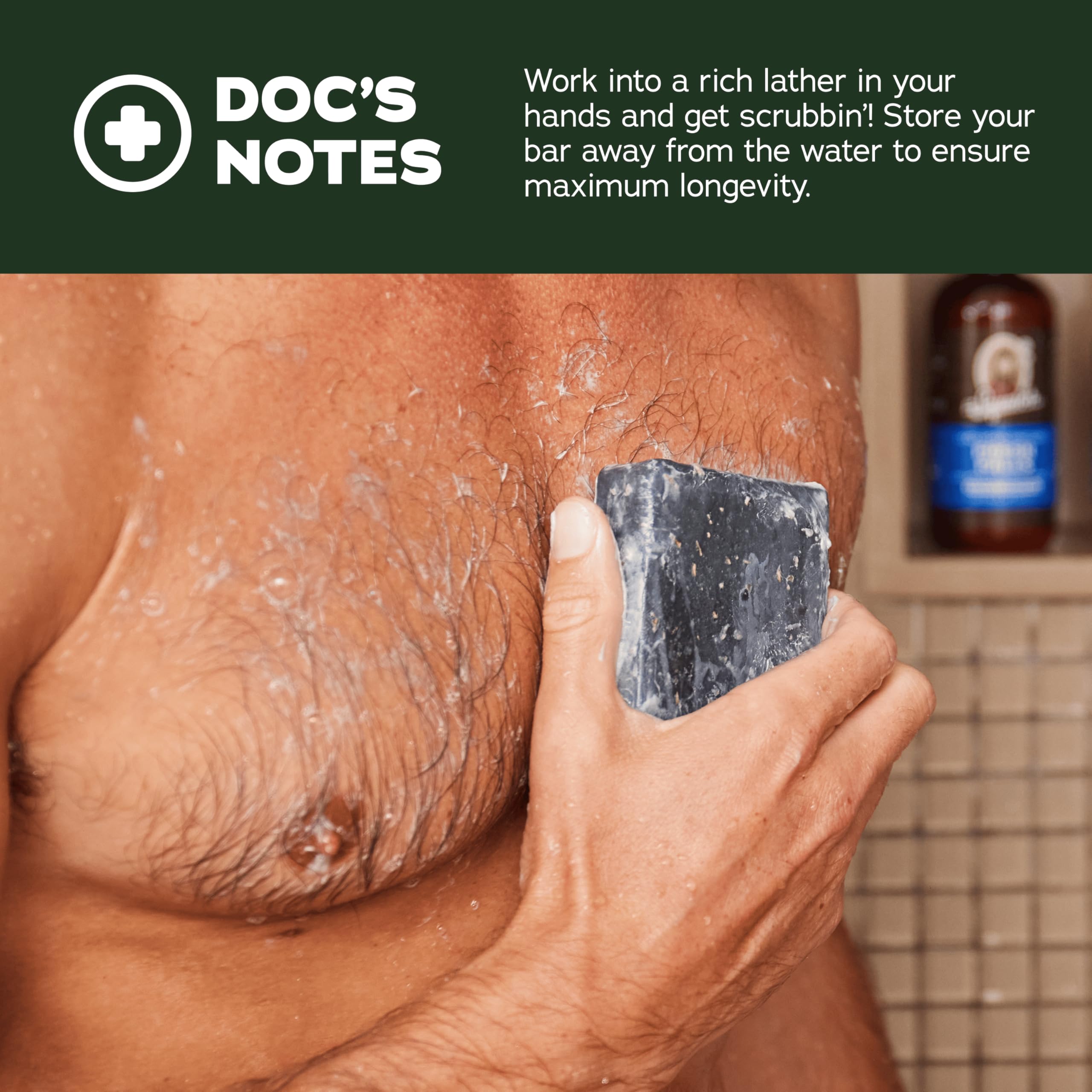 Dr. Squatch natural oils and shea butter power the traditional cold process.