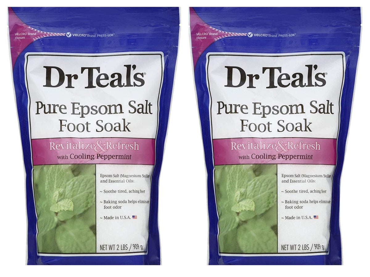Dr Teal's bolsas de sal Epsom con menta para pies revitalizados