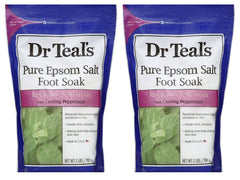 Dr Teal's bolsas de sal Epsom con menta para pies revitalizados